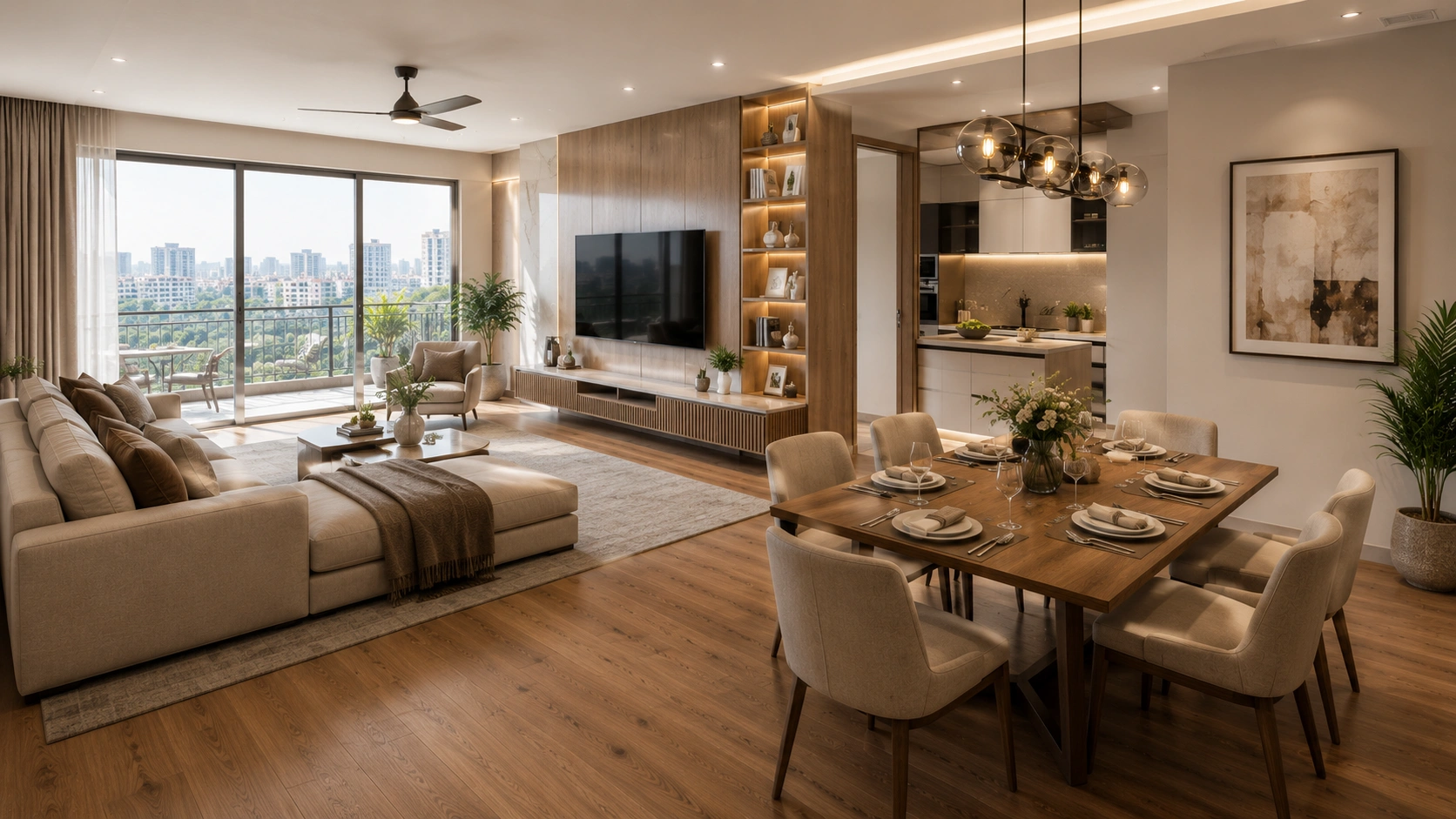 Living and dining room interior